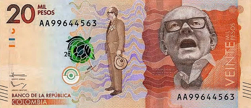 Colombian Money - new 20,000 pesos bill
