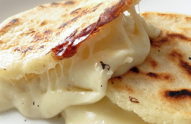 breakfast in Colombia - Arepa Rellenas de Queso breakfast in Colombia - Arepa Rellenas de Queso