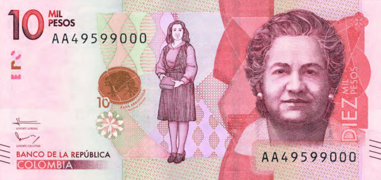 Colombian Money - new 10,000 pesos bill