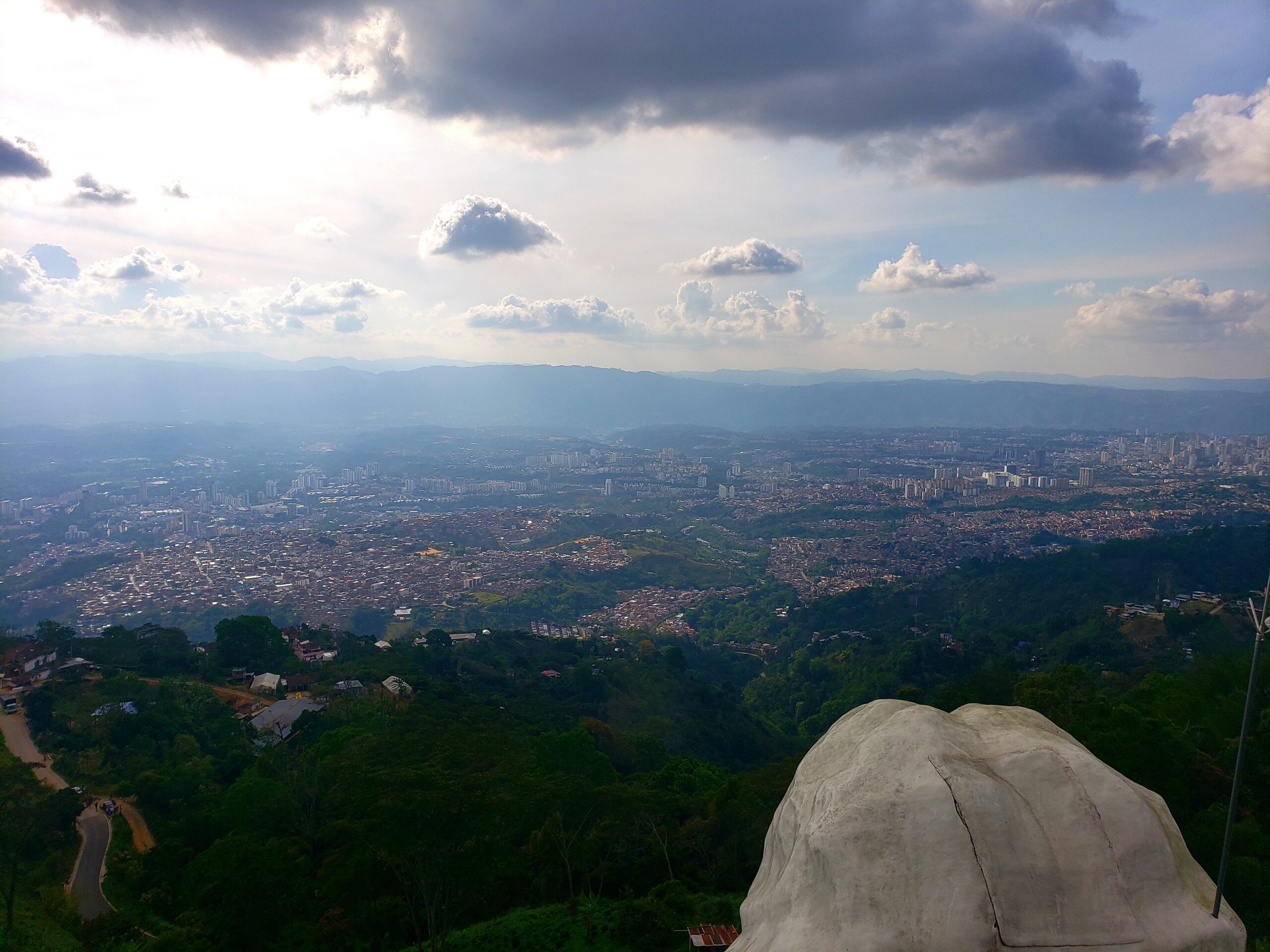image from the top of Cerro del Santismo statue overlooking Bucaramanga