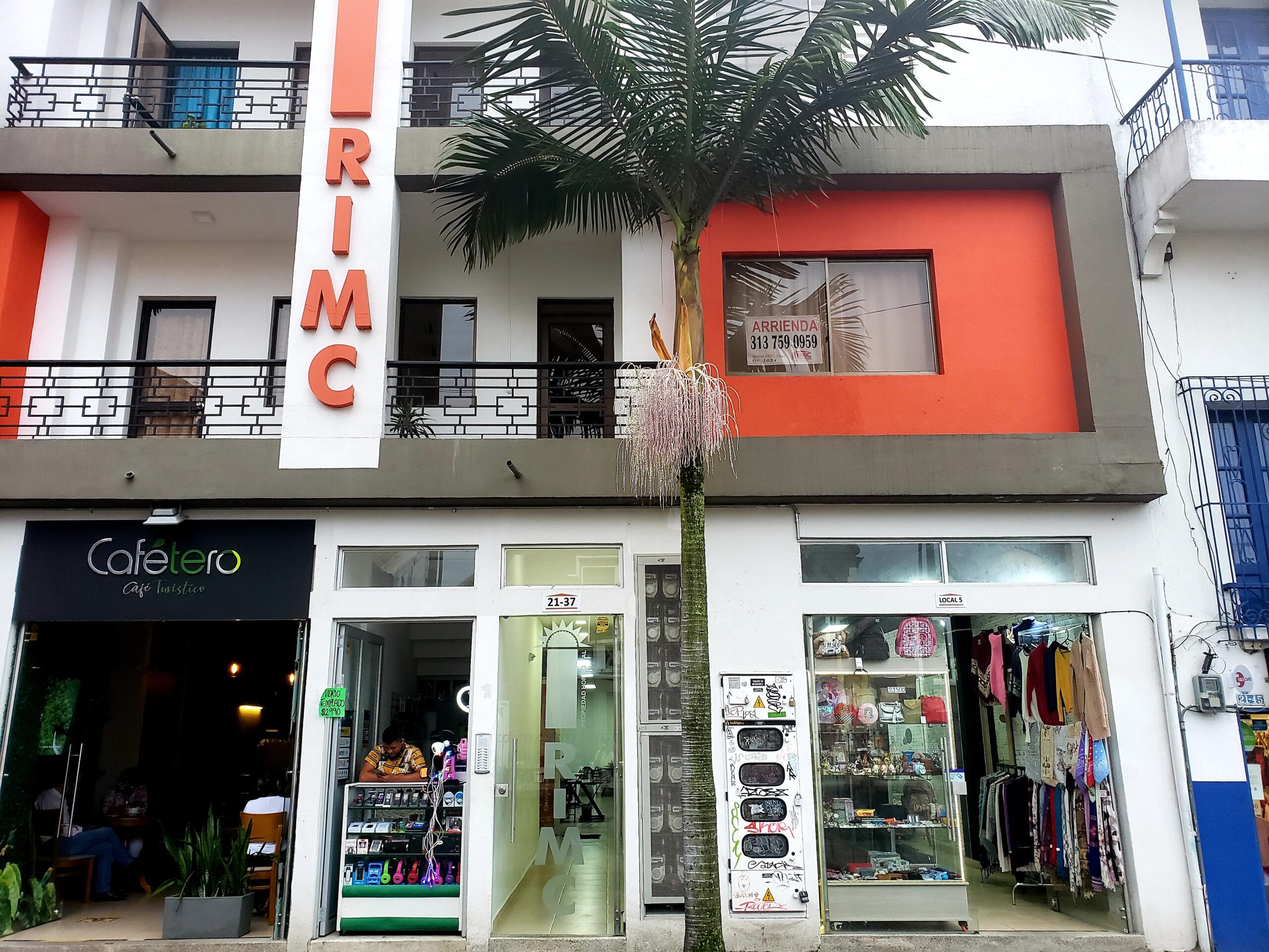 stores and apartments in downtown Pereira, Colombia