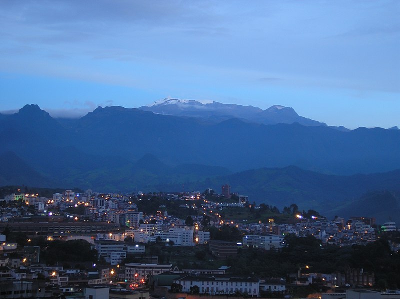 Nevado del Ruiz El Ruiz snow peak overlooking Manizales Colombia