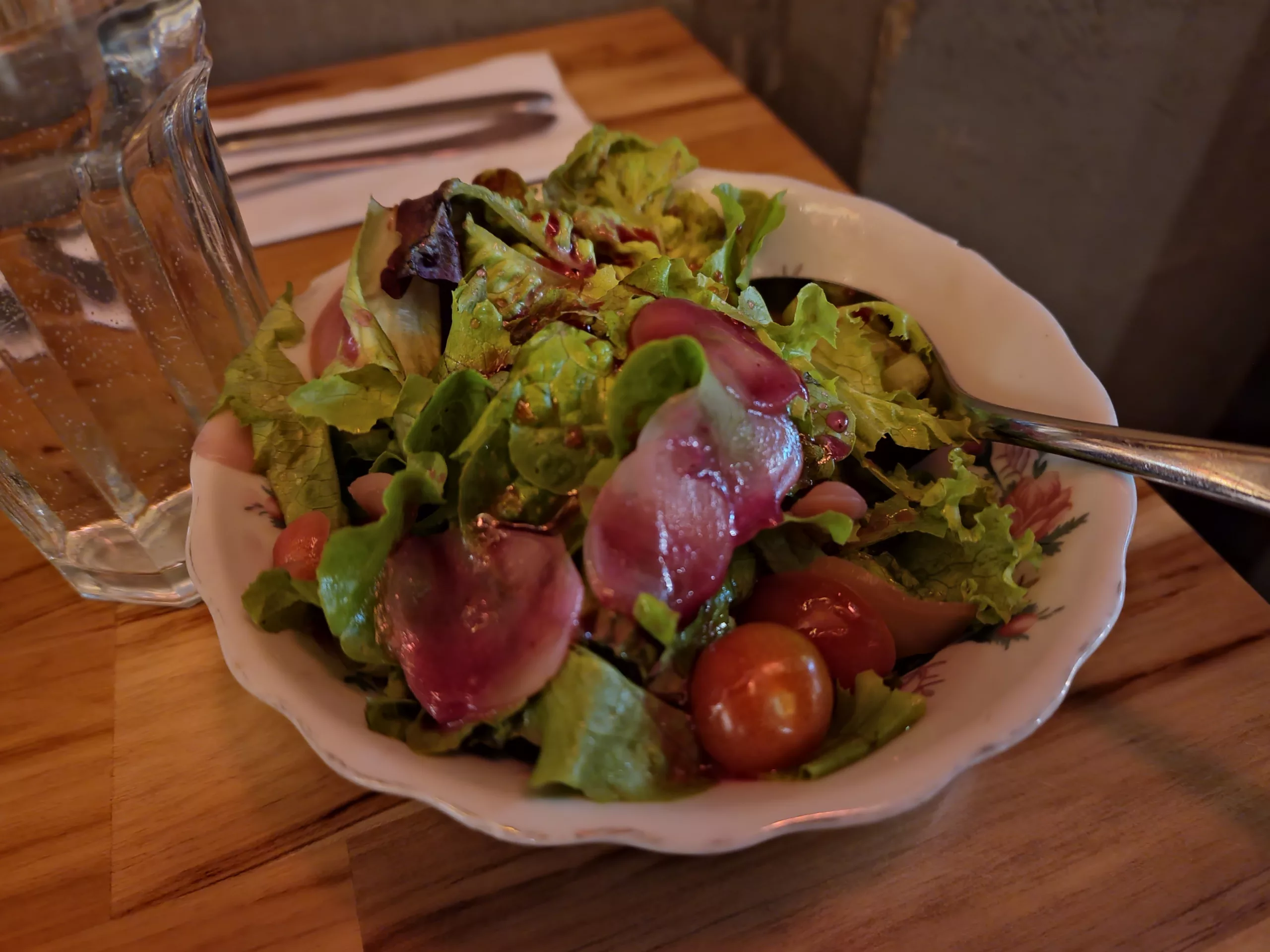 Starter salad at Mini-Mal restaurant in Bogota, Colombia.