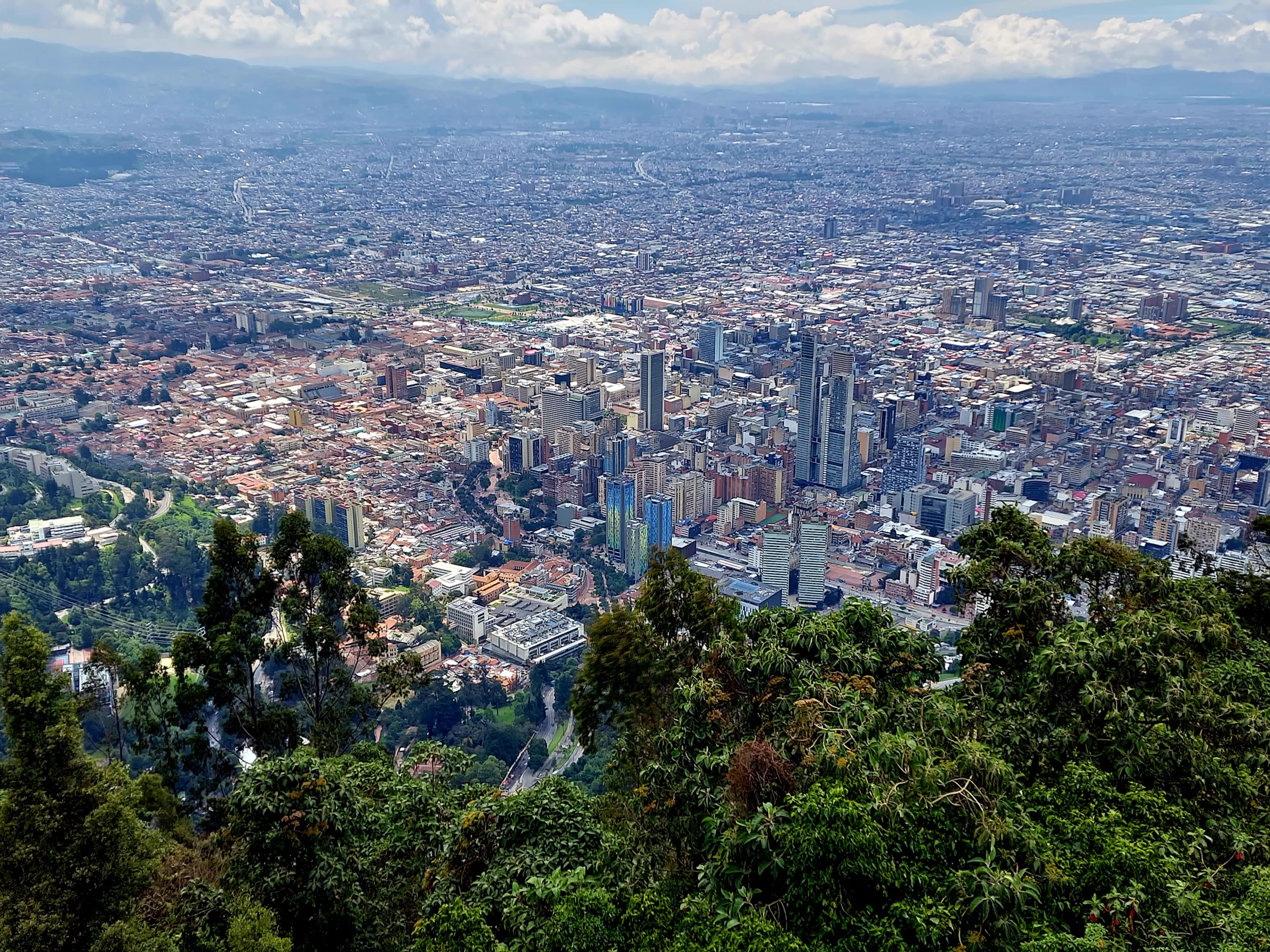 Image of Bogota, Colombia taken from the top of Monserrate.