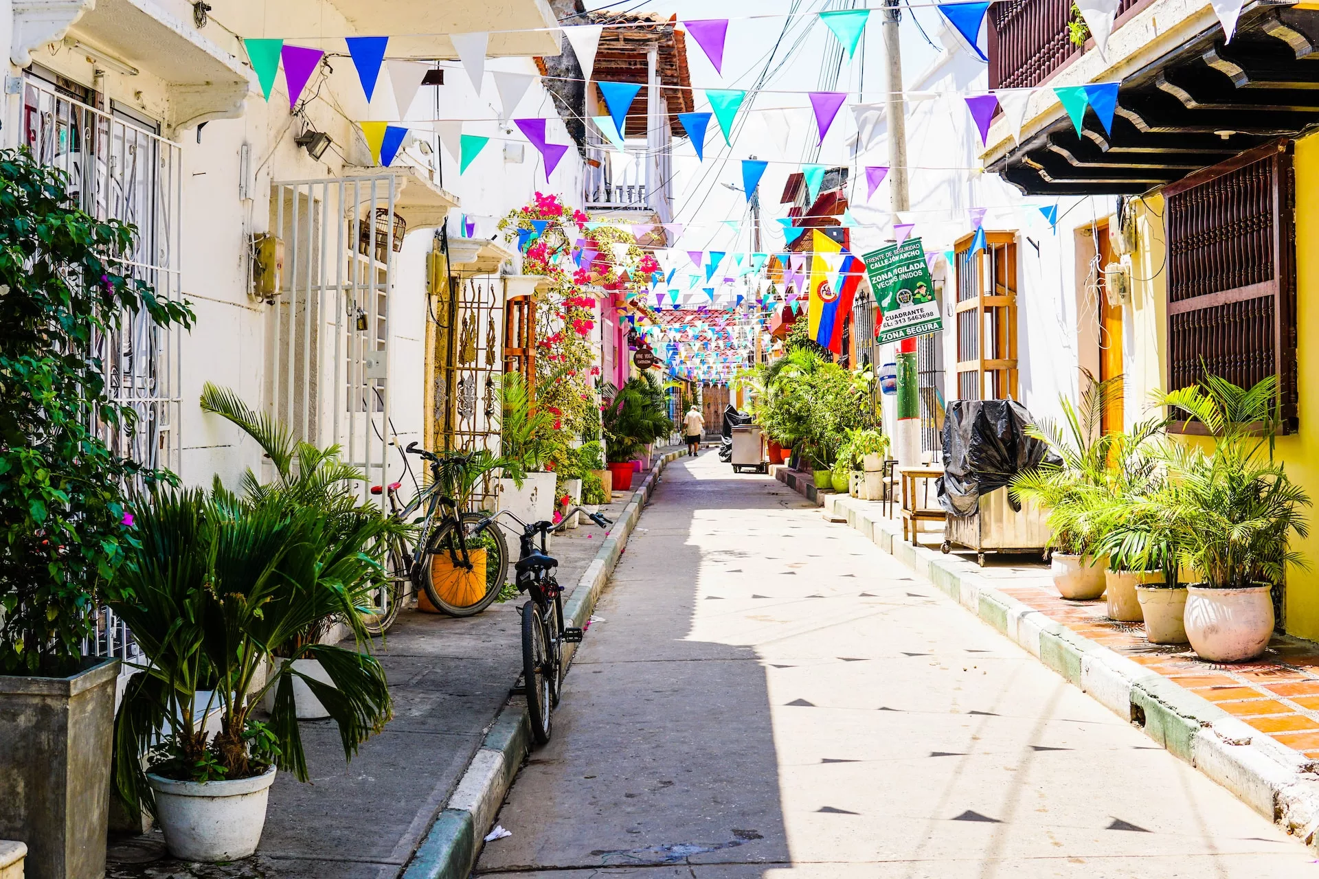 Colorful street in Cartagena, Colombia