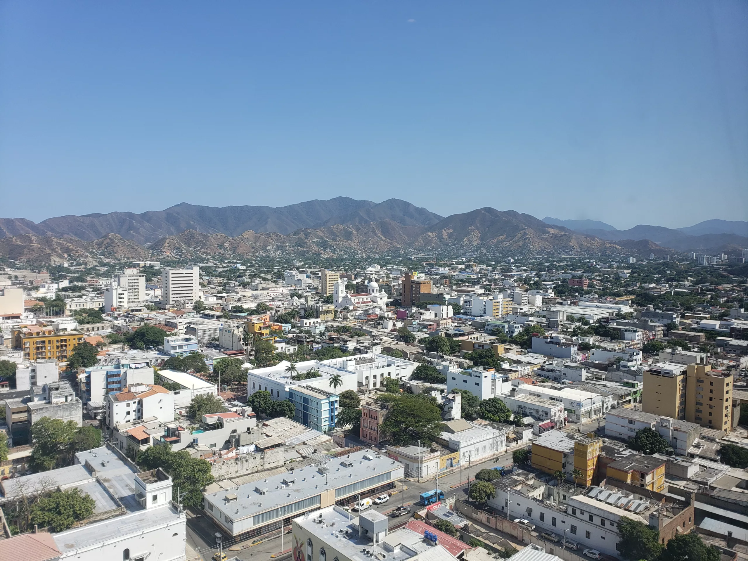 Sierra Nevada de Santa Marta - Aerial image of the city and surrounding landscape. Sierra Nevada de Santa Marta - Aerial image of the city and surrounding landscape.